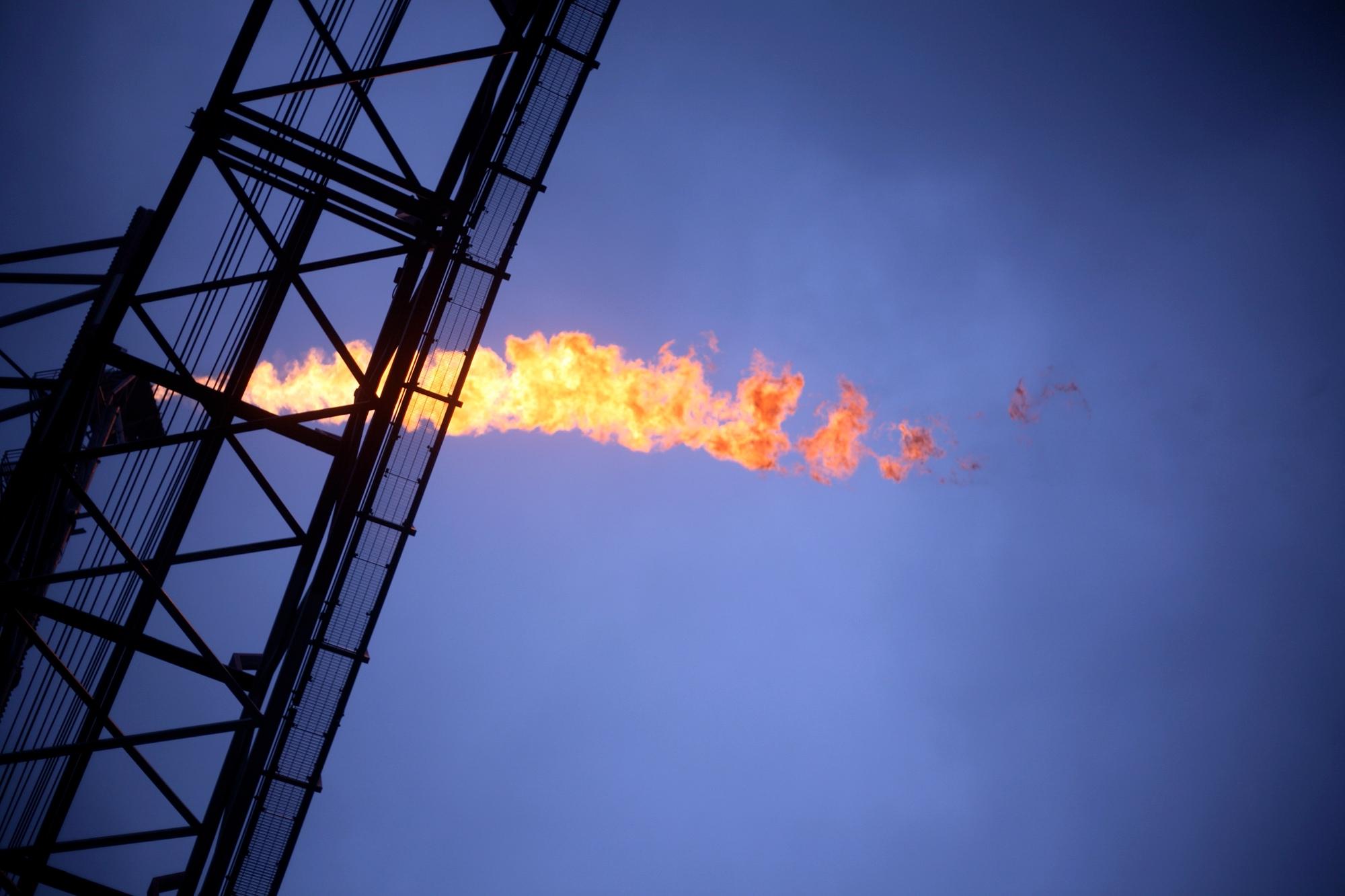 Flaring at the now decomissioned Volve platform in the North Sea